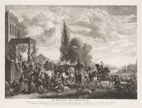 KG 13074
<br/>
De gekkigheid onder de jagers.
<br/>
<em>Moyreau, Jean (1690-1762)</em>